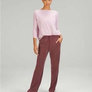 ($148 value) Lululemon Brushed Softstreme Split-Hem High-Rise Pant Red Merlot